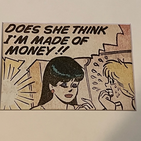 Veronica Betty made of money comic Art matted pop silly ARCHIE - Picture 3 of 4